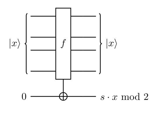 The reversible circuit of the Bernstein-Vazirani oracle