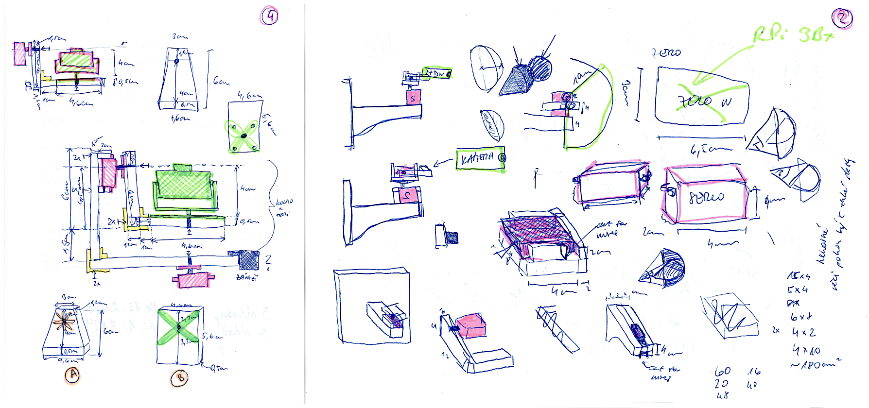 Initial drafts of the casing design.