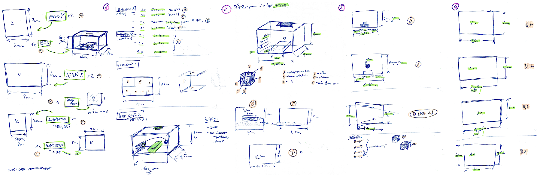 Conceptual design drafts for the enclosure.